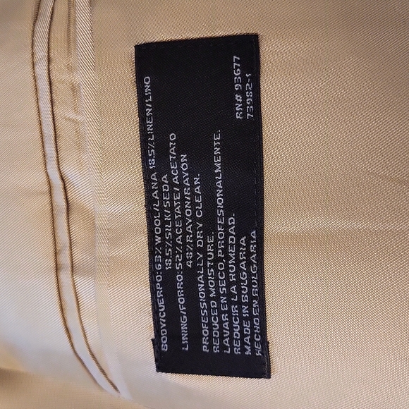 Mens sport coat J.Ferrar brand size 44L, Tan windowpane linen/wool/silk fabric - Picture 5 of 7
